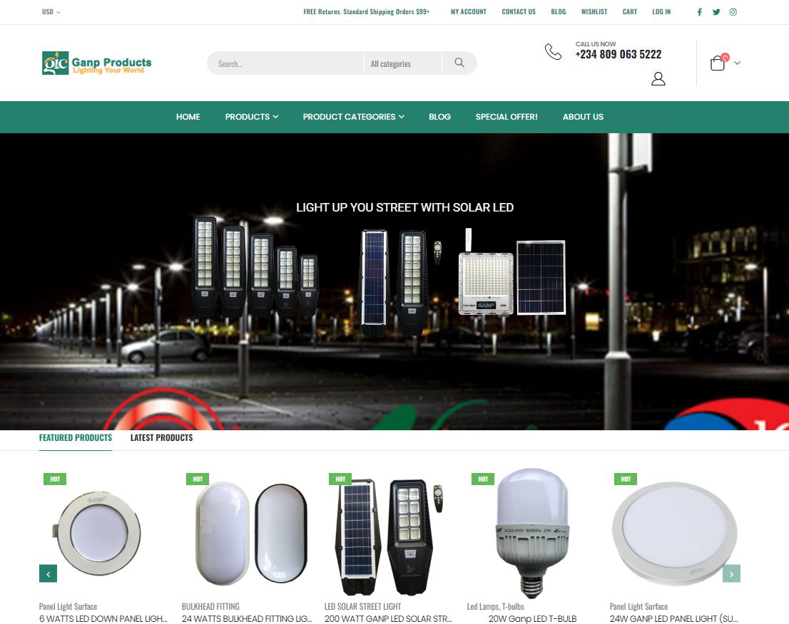 One of my works wordpress for Ganp Nigeria Limited